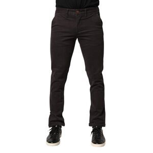 Sun68 Cotton Stretch Skinny Mid Waist Trousers Men Brown Bottoms